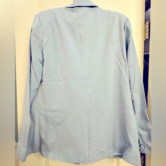 We wore what double breasted blazer women size medium Storm Baby blue NWT - Picture 8 of 9
